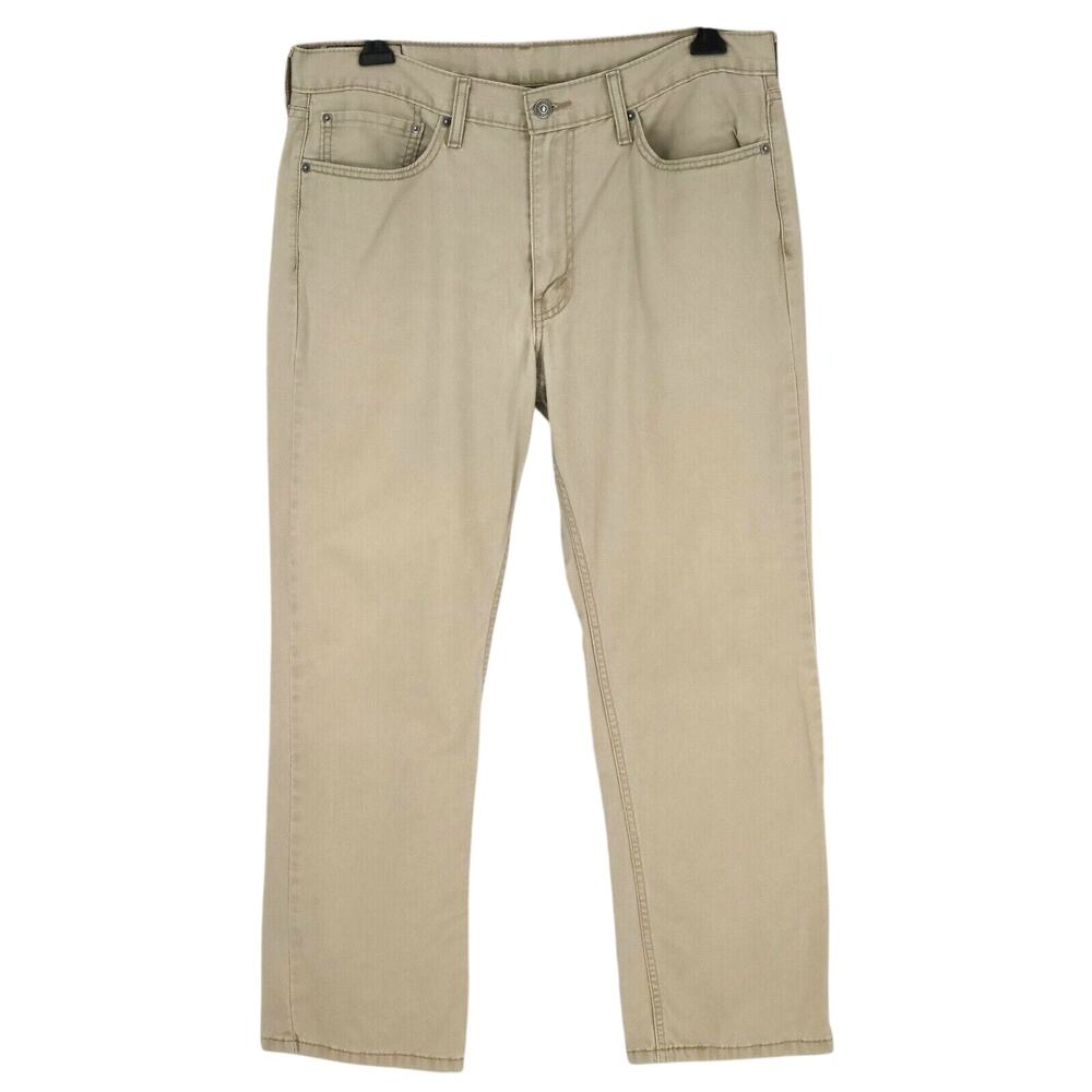 Levis Jeans 514 Mens 36 x 30 Beige Straight Leg Cotton Denim 5 Pocket